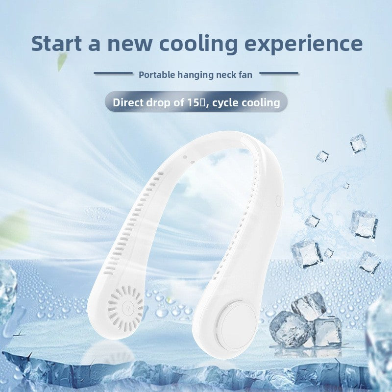 USB Rechargeable Bladeless Neck Hanging Fan