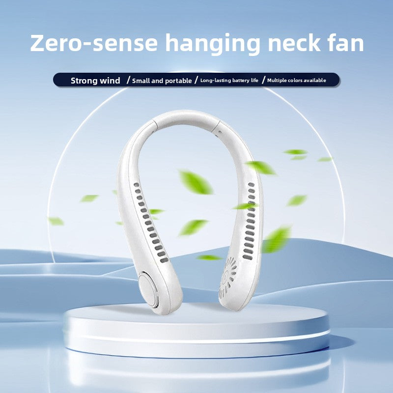 USB Rechargeable Bladeless Neck Hanging Fan